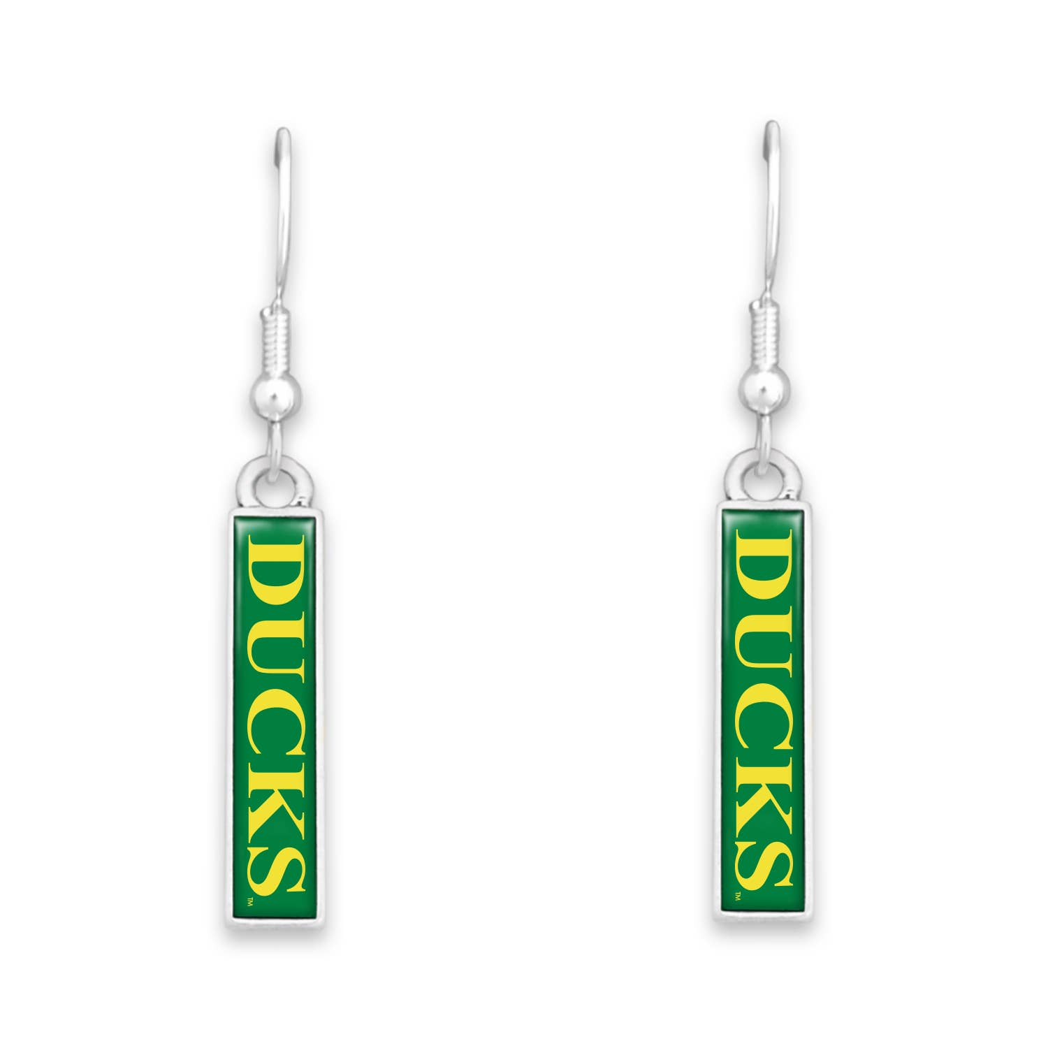 From The Heart - Wholesale Dangle Earrings - Oregon Ducks Domed Trifecta Earrings