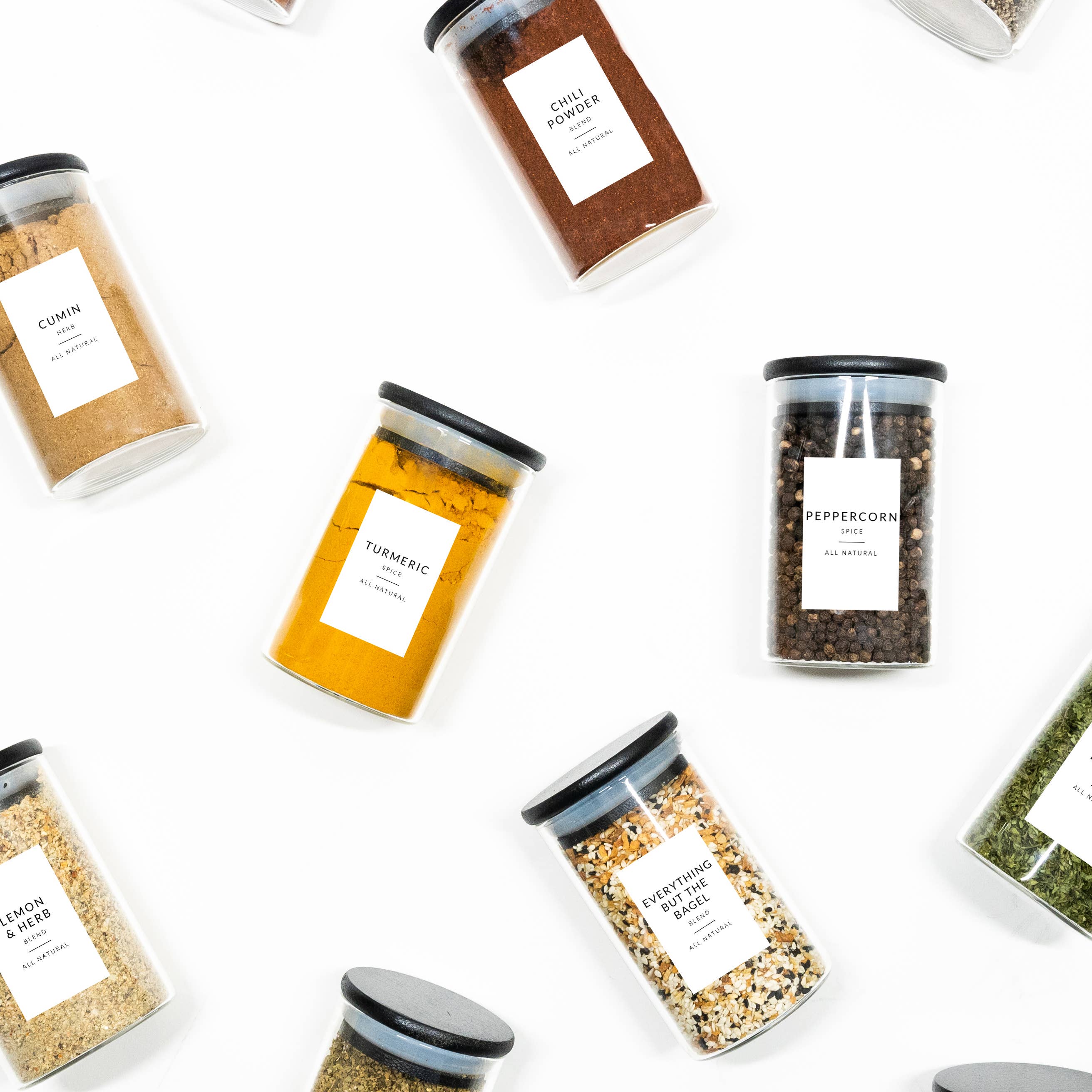 Savvy & Sorted – wholesale Jar – Large Black Bamboo Spice Jars (8.5oz)8