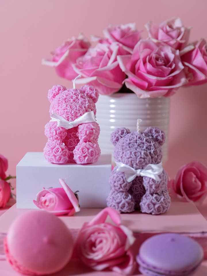 Rose Teddy Bear Candle made of Soy Wax | Soy Wax | Scented for wholesale by Ritual Spirit ltd