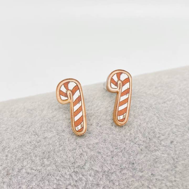 Mio Queena - Wholesale Stud/Post Earrings - Christmas Tree,Gingerbread Man,Snowman,Crutches Ear Studs