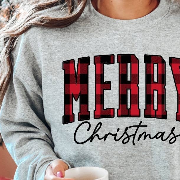 Red Plaid Merry Christmas for wholesale by Shawberry Boutique