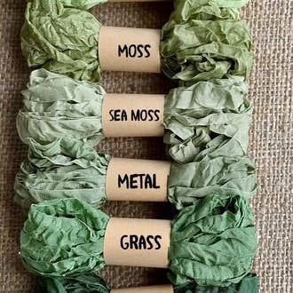 RiverHaus - Wholesale Ribbon - Gift Wrapping - Crinkled Ribbon Assorted Greens