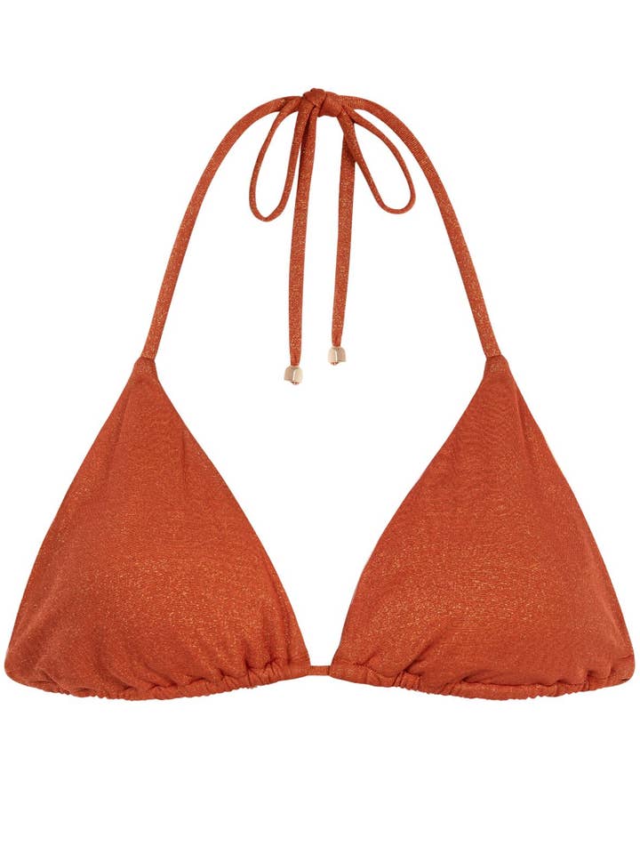 Copper Metallic Triangle Bikini Top for wholesale on Faire