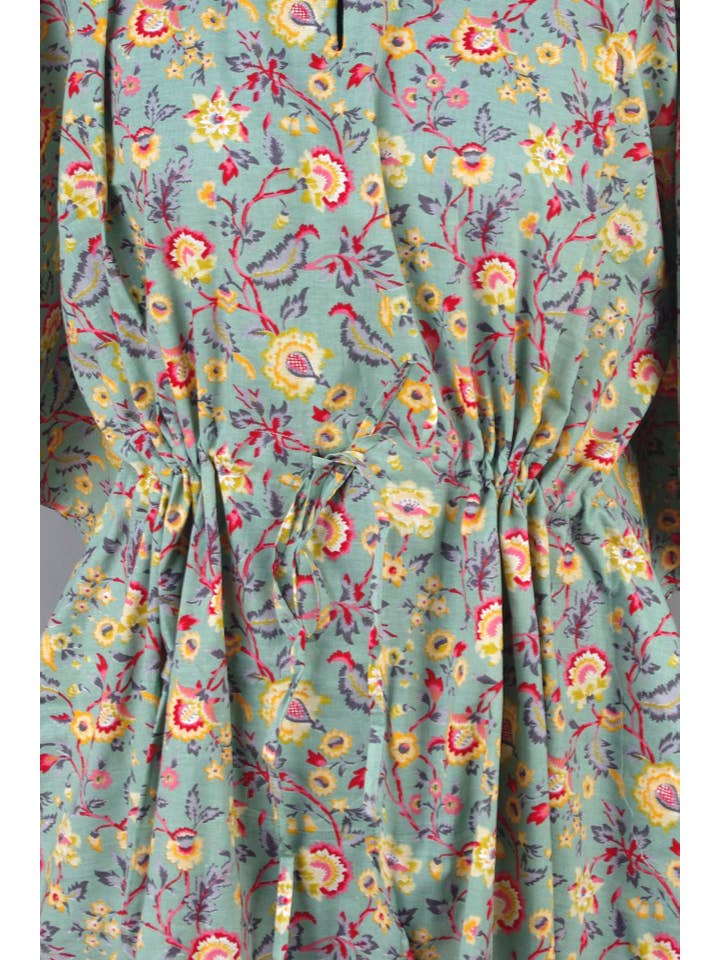 Kantha Decor – wholesale Kaftan – Women's – Block Printed Cotton Long Kaftans - Carnation1