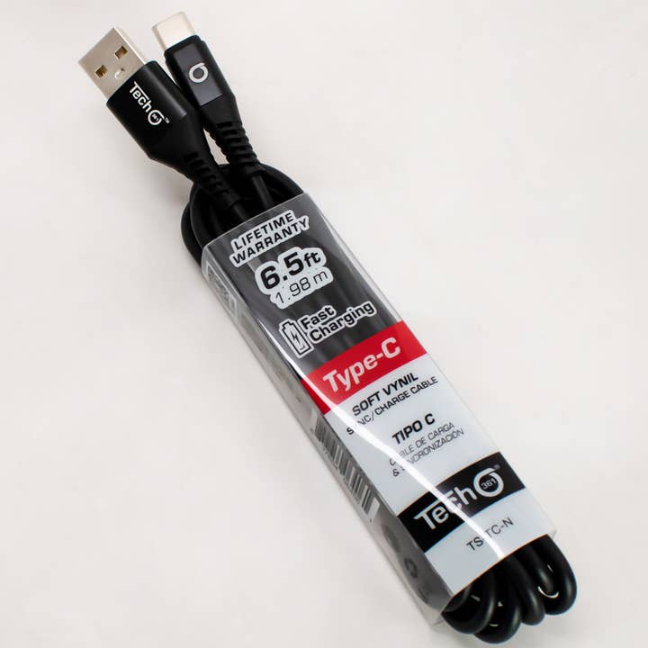 iTech361 - Wholesale Charging Cable - TYPE C FAST CHARGE CABLE 6.5FT/2M, ASSTD COLORS3