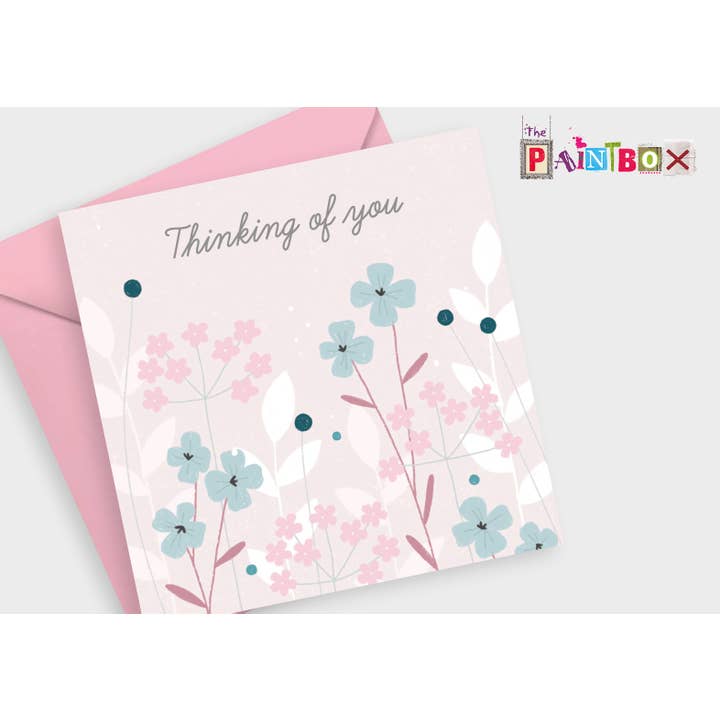 Pensando a Te - Confezione da 6 biglietti d'auguri con fiori carini per la vendita all'ingrosso da parte di The Paintbox