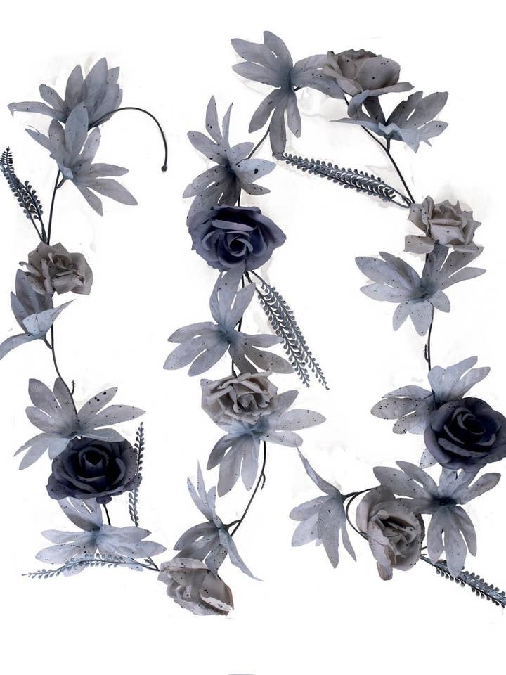 Ghirlanda di fiori grigia da 2,20 m per la vendita all'ingrosso da parte di P'tit Clown