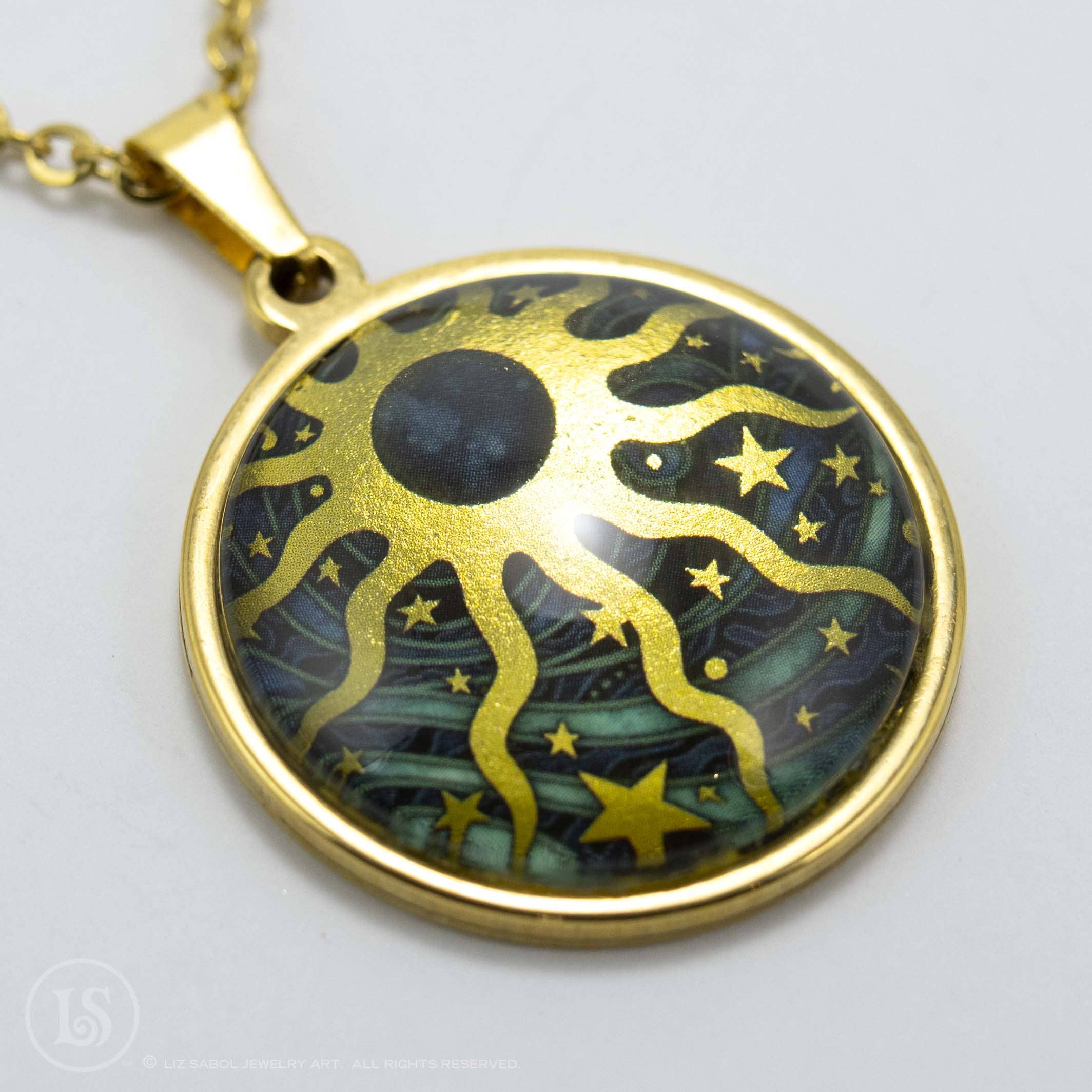 Liz Sabol Jewelry Art - Wholesale Halskettinghanger - Hemelzon hanger, 28mm1