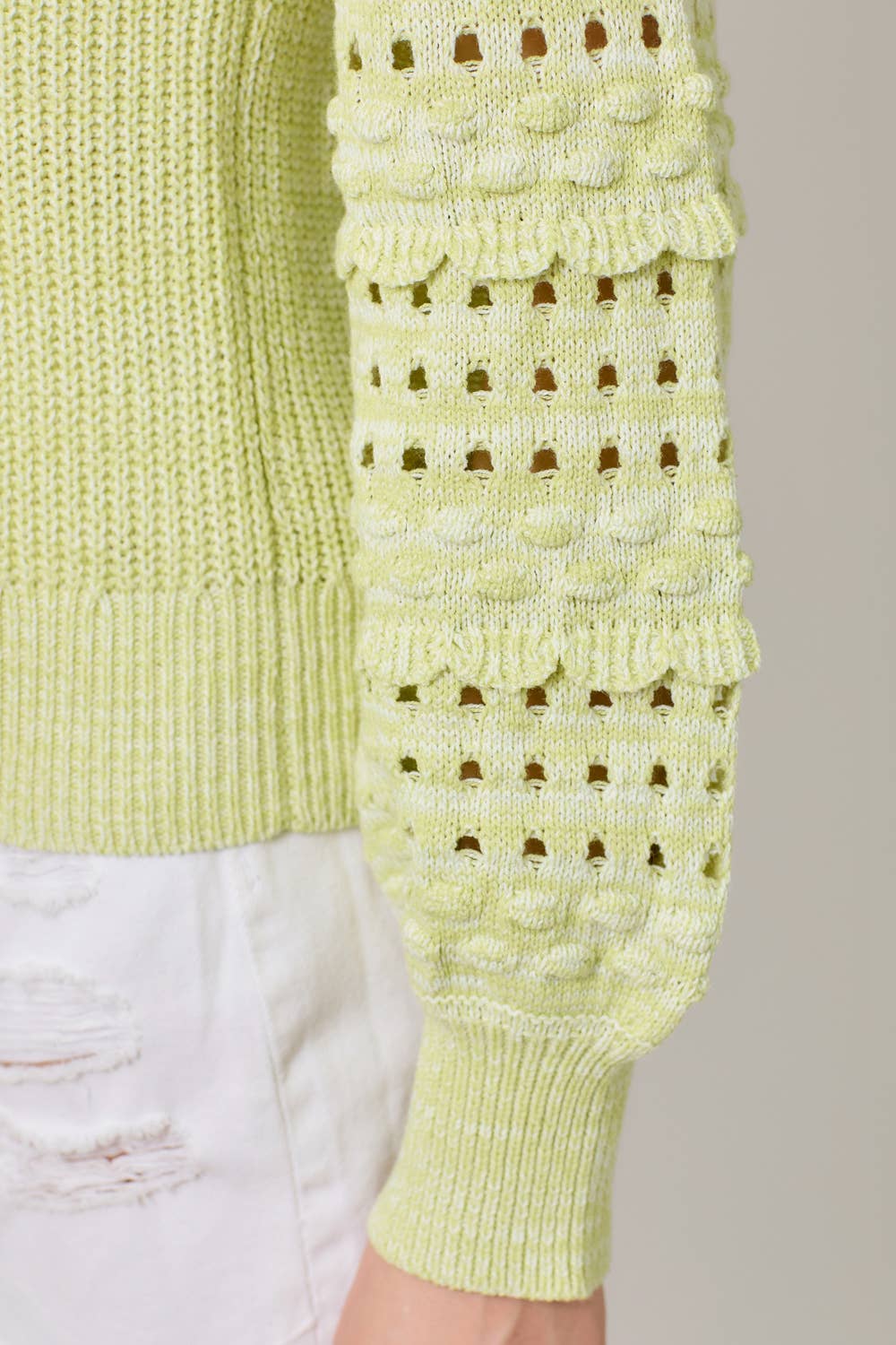 Mystree – Pulôver - Mulher por atacado – 70004 Camisola Manga Texturizada4