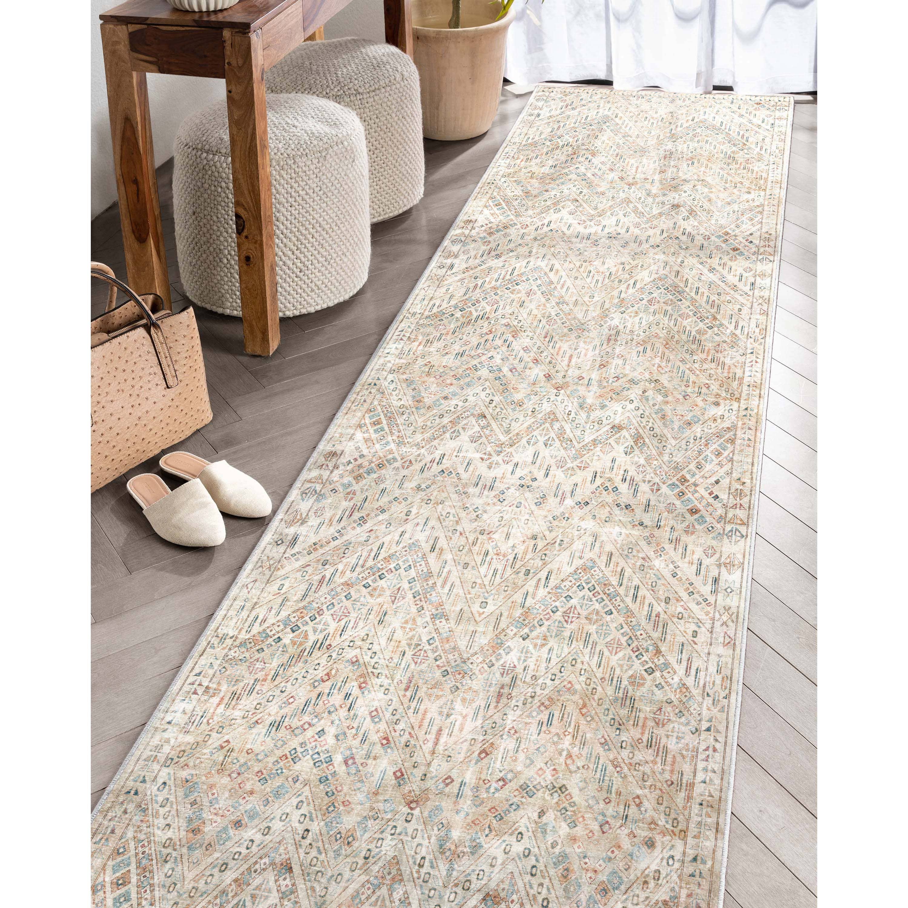 Well Woven – Engroshandel Løst tæppe – Anya Vintage Tribal Chevron Elfenben fladvævet tæppe11