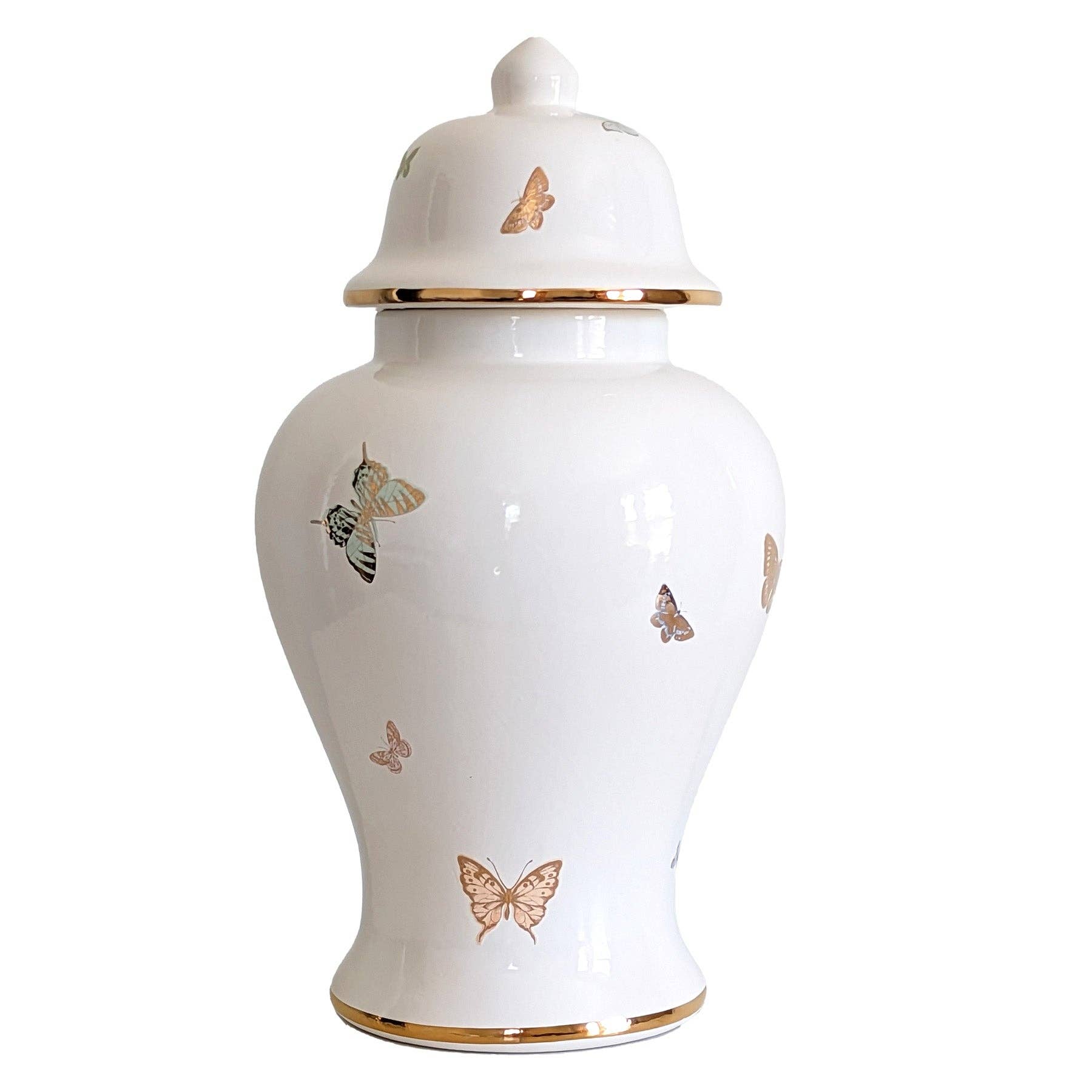 Lo Home | Ruby Clay - Wholesale Decorative Jar - Gilded Butterflies Ginger Jars1