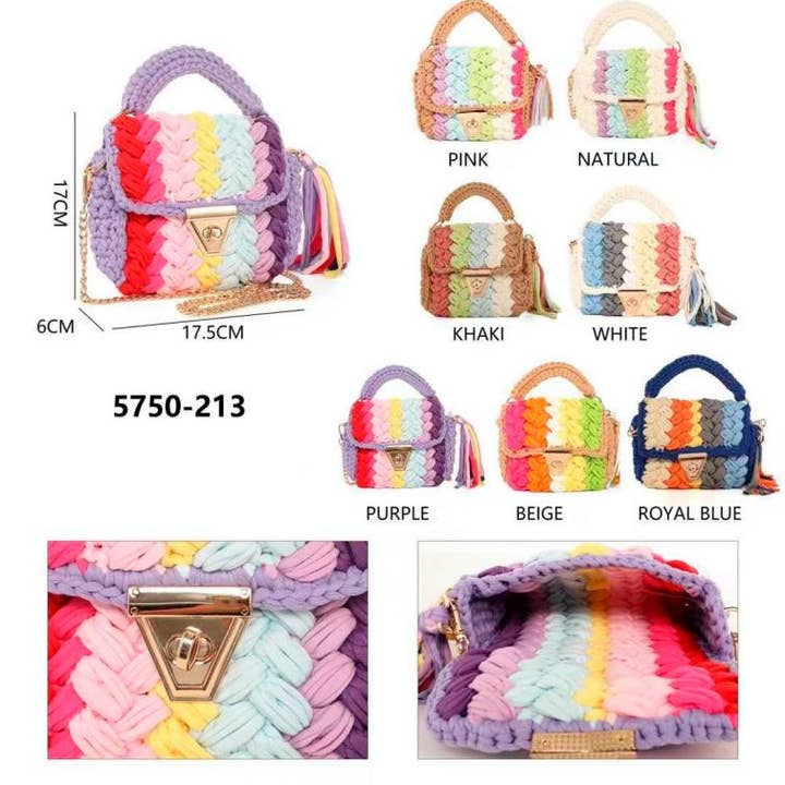 Chenson & Gorett - Wholesale Top Handle Bag - Women's - Cotton and Crochet Handbag for Women with Fringe5