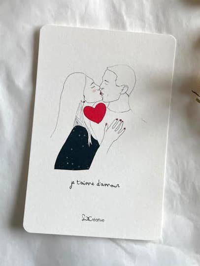 Carte illustrée pour les amoureux pour la vente par Suite Créative