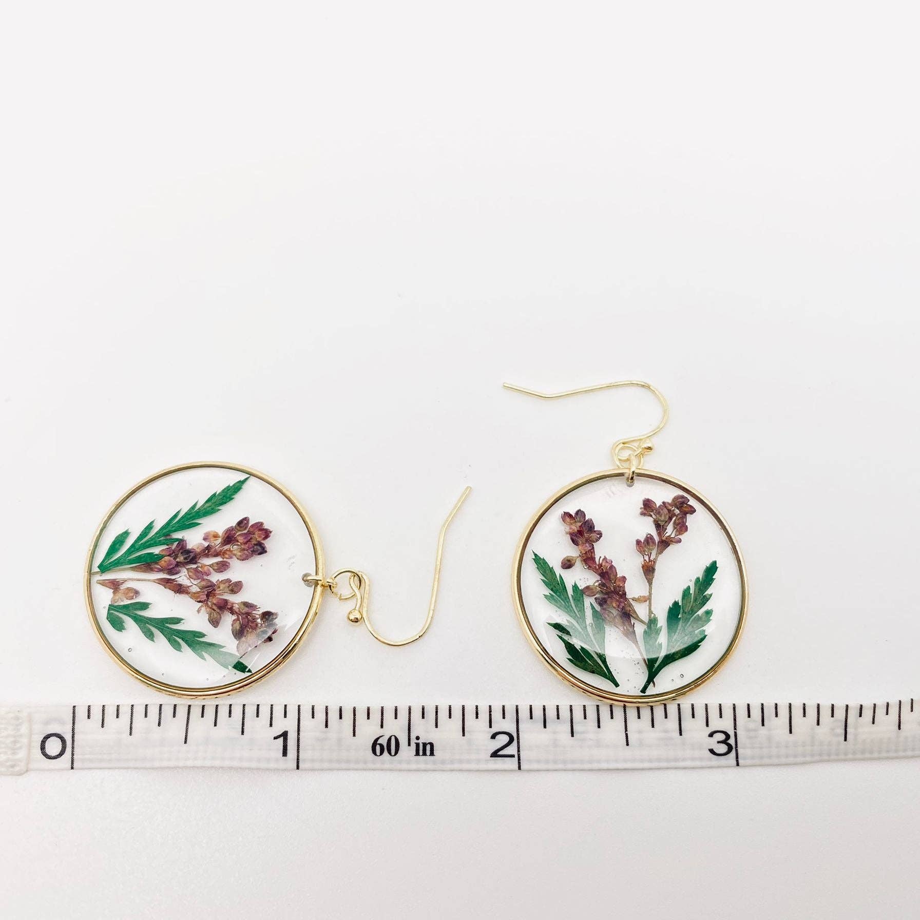 Mio Queena - Wholesale Dangle Earrings - Persicaria Orientalis Pressed Dried Flower Earrings - PDF3