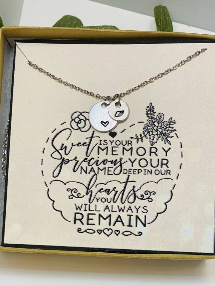 Angel Wing Necklace, Infant Loss Necklace, Miscarriage Gift, Miscarriage Gift Necklace, Sympathy Gift, Grief Gift, Memorial Gift, Loss for wholesale by Little Happies Co