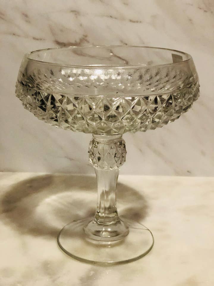 Indiana Glass Diamond Point Clear Candy Dish for wholesale by Bushel + Peck Handcrafted