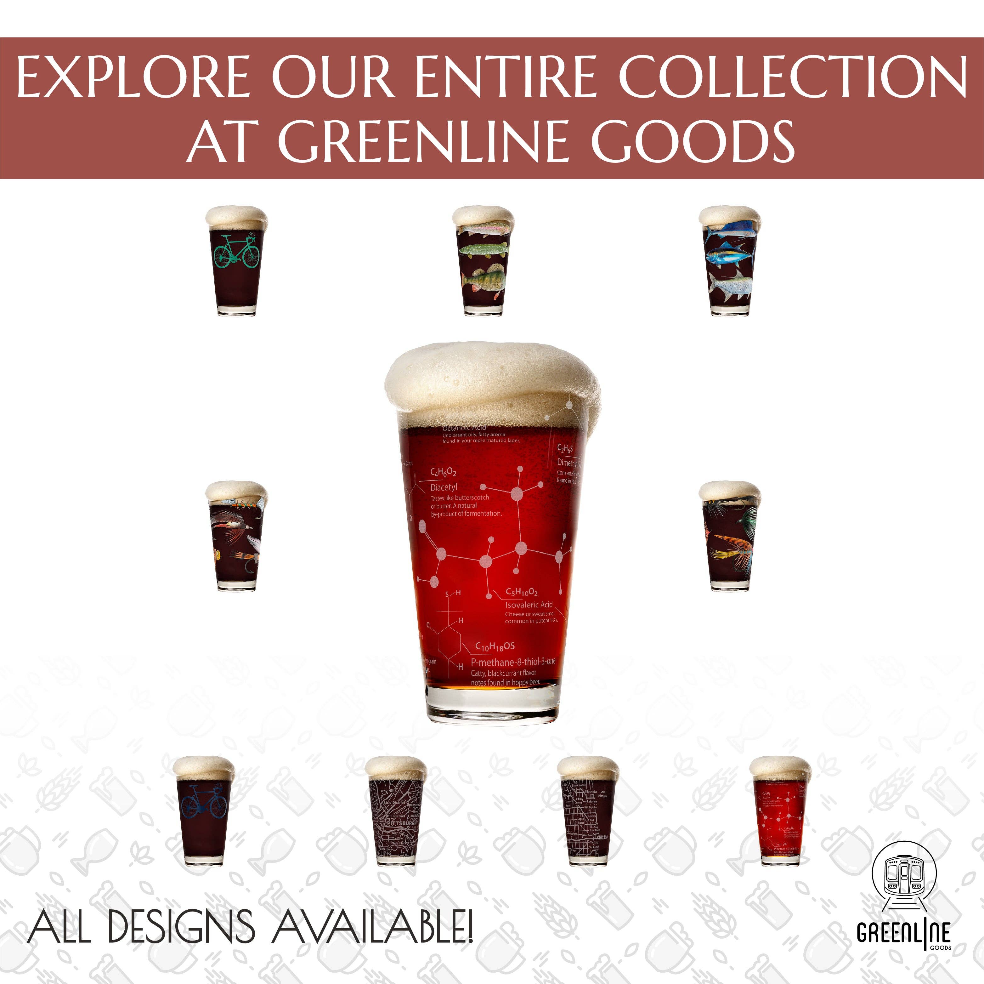 Greenline Goods - Wholesale Beer Glass/Mug - Science of Beer Etched Beer Glass7