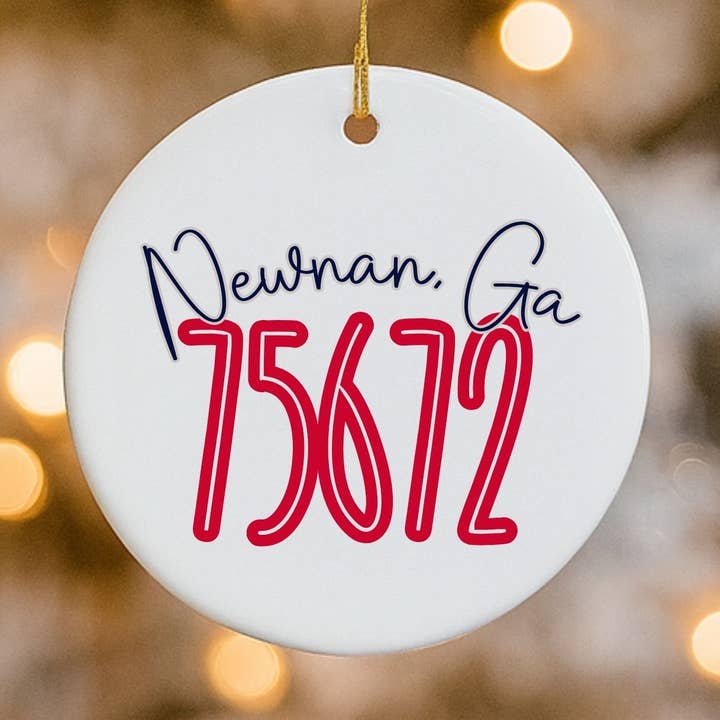 Zip Code Custom Town Christmas Ornament, State Ornament for wholesale by Friday Night Wives