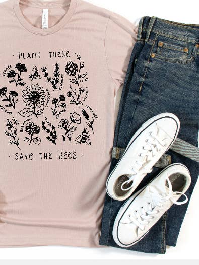 Tron Tron Graphic Wear - Wholesale Screen Printed T-Shirt - Women's - Save the Bees Long Sleeve Tee #543