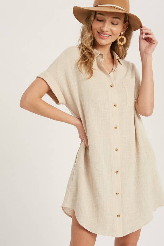 Peace Love Line - Wholesale Dress - Women's - SLG8322 - BUTTON UP SHIRT DRESS8