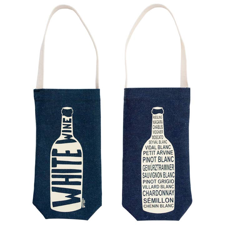 Maptote - Wholesale Wine Tote - White Single Wine Totes - USA Made Cotton Canvas Bag1