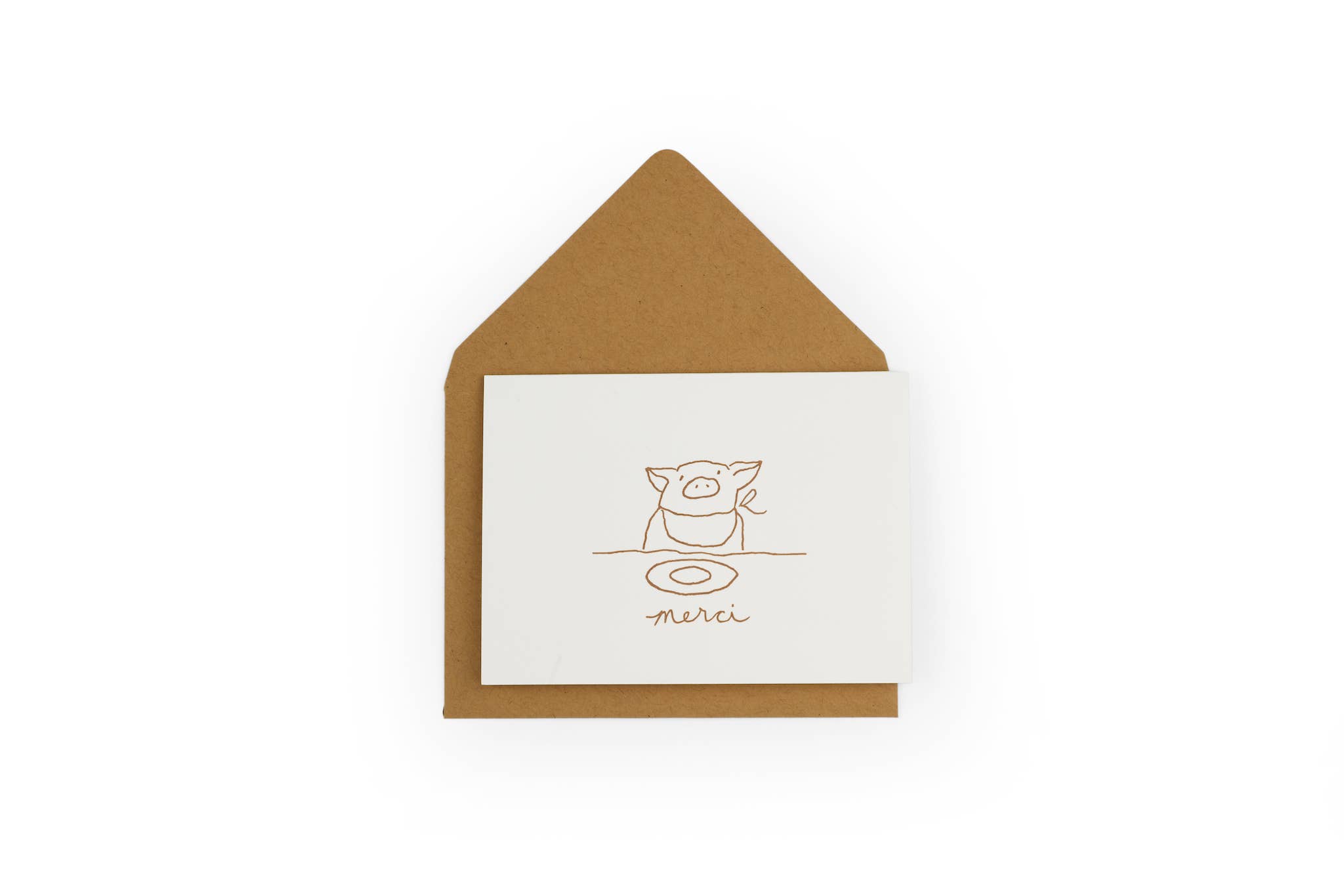 a wink design - Wholesale Thank You Card - merci pig notecard
