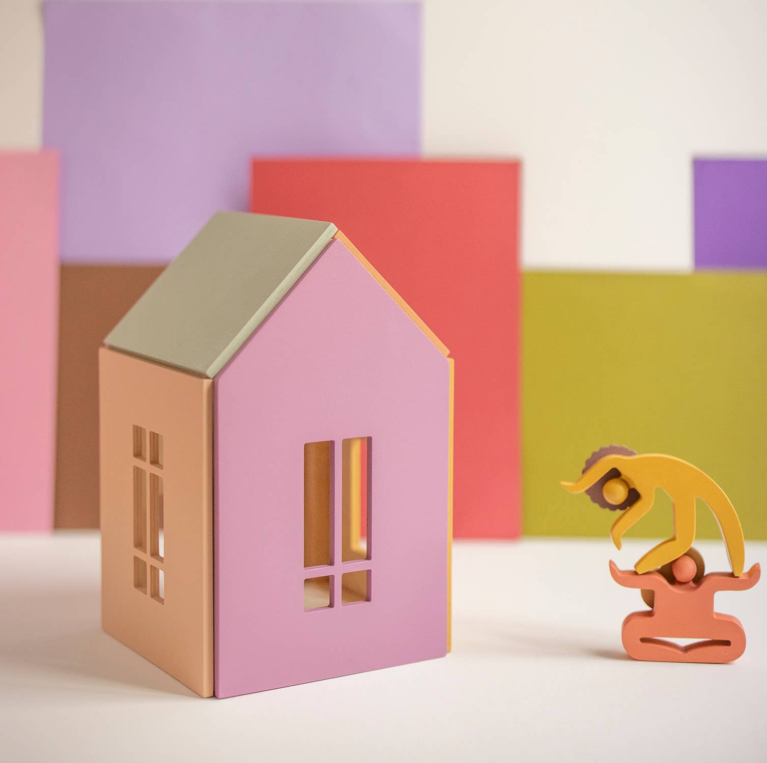 Babai – Großhandel Puppenzubehörset – Kinder – Babai Puppenhaus auf Magneten, Größe L, Lollipop-Farben11