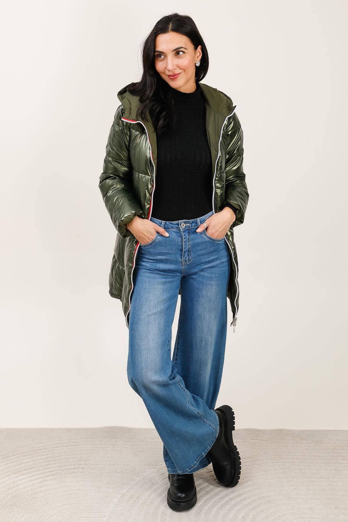 Attrait Paris - Wholesale Puffer Jacket - Women's - Mid-length reversible waterproof puffer jacket29