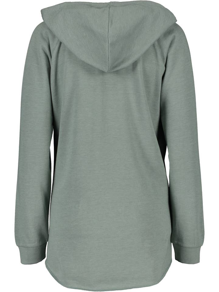 Mad Love Shop - Wholesale Hoodie - Women's - Sage Green Fleece V-Notch Beach Pullover Hood w/ Evergreens3