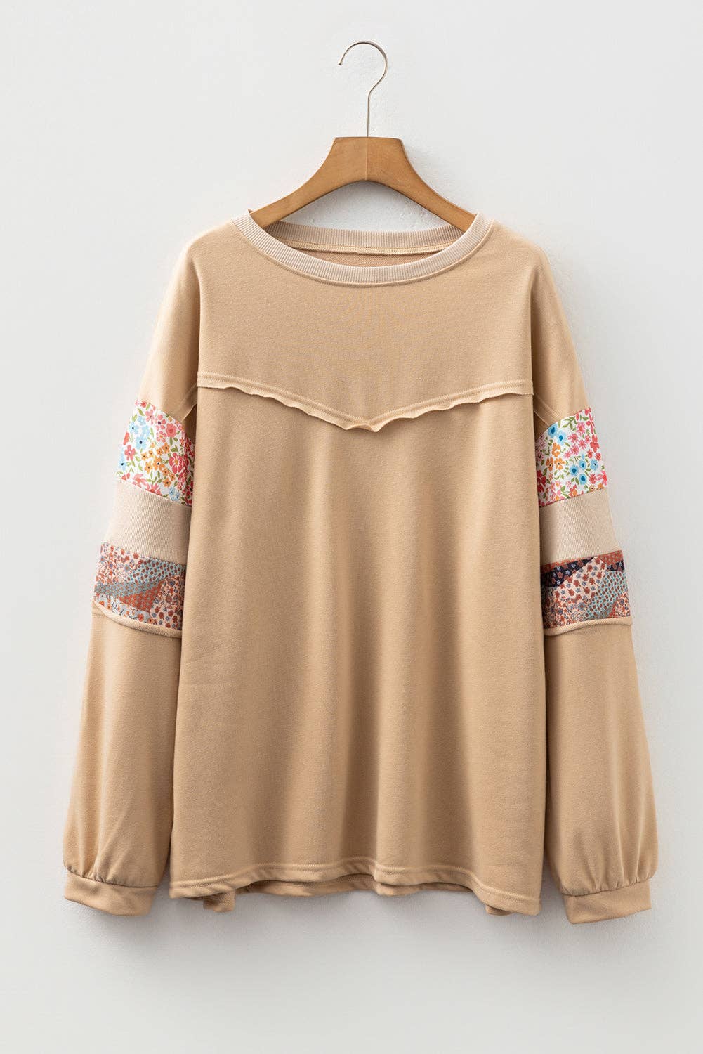 PRETTY BASH - Venta al por mayor Túnica - Mujer - Top de Costura Inversa con Parche Floral de Talla Grande1