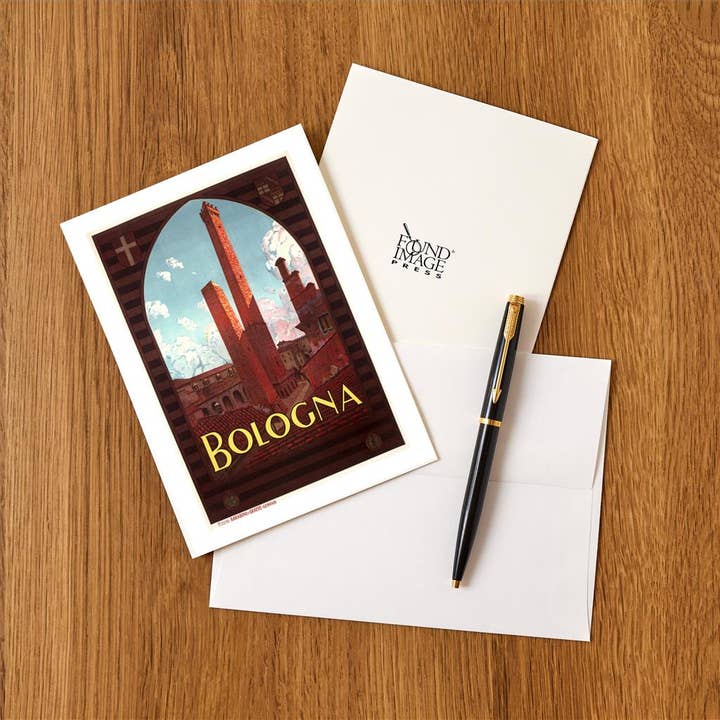 Found Image Press - Wholesale Stationery/Notecard Set - Greeting Card IT-275 Travel Poster for Bologna1