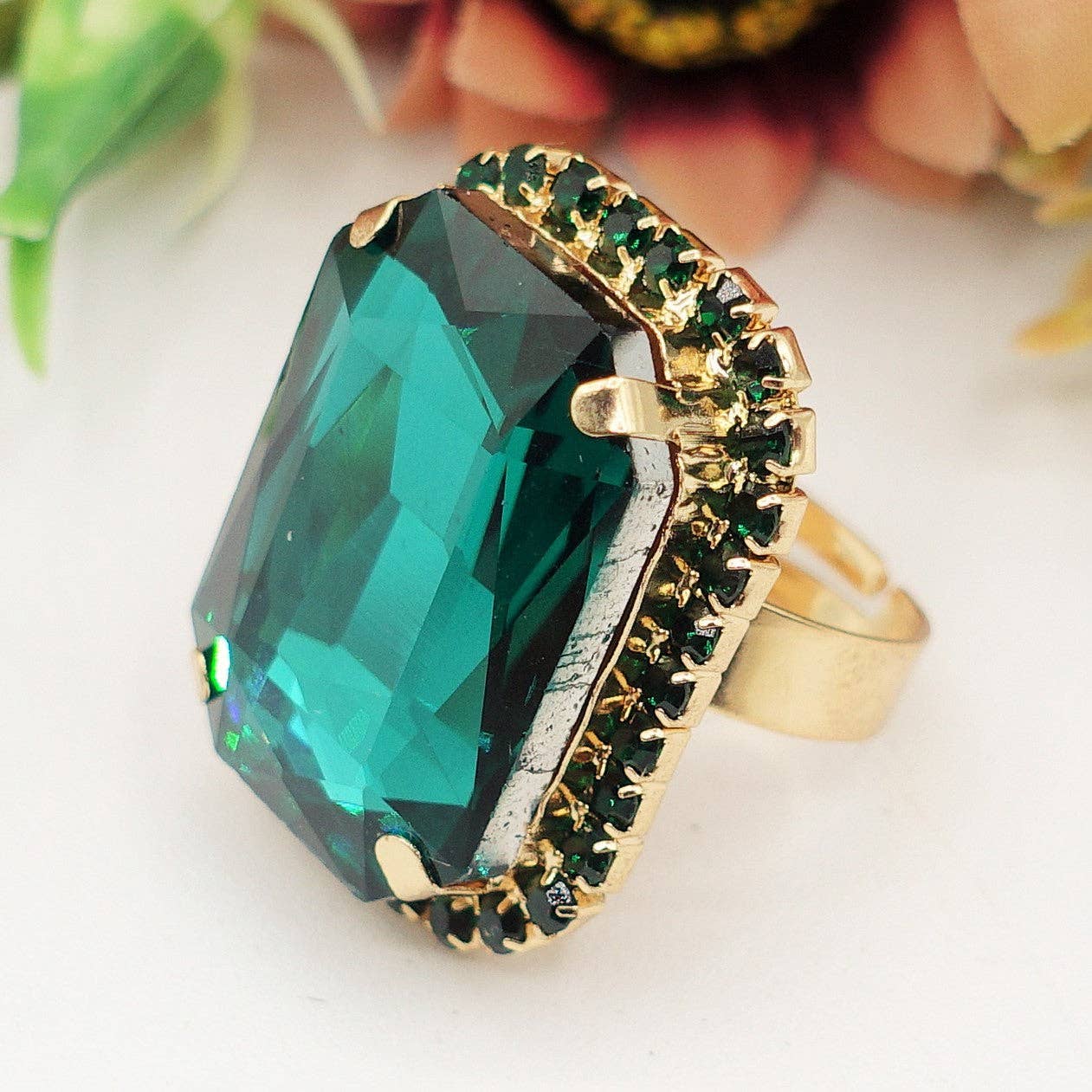 Daemon srls - Wholesale Cocktail/Statement Ring - ARIEL - ANELLO regolabile con pietra sfaccettata e zirconi19