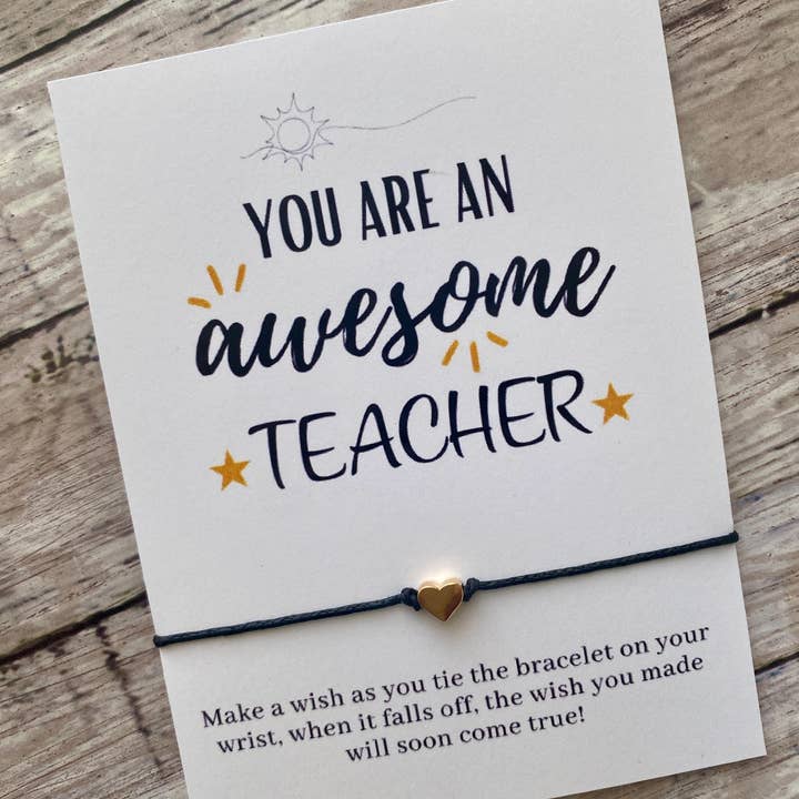 Lillydesigncrafts - Wholesale Charm/Dangle Bracelet - Awesome teacher( Gold heart)0