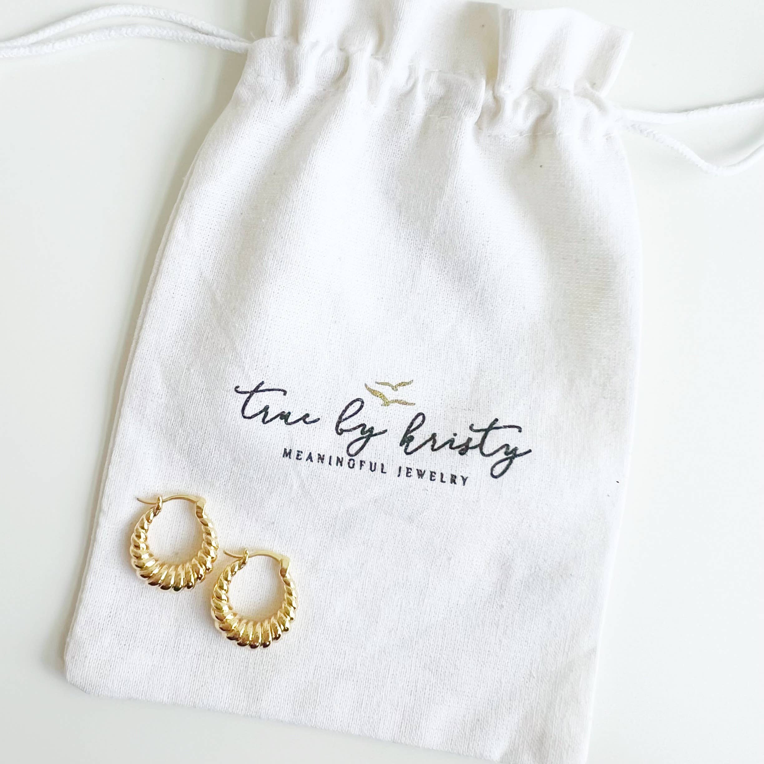 True by Kristy Jewelry - Wholesale Hoop Earrings - Endless Weekend Croissant Twist Hoops Earrings Gold Filled4