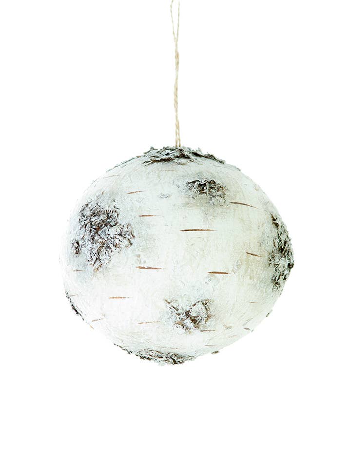 American Best - Wholesale Artificial Flowers - 6" SNOW BIRCH BALL ORNAMENT0