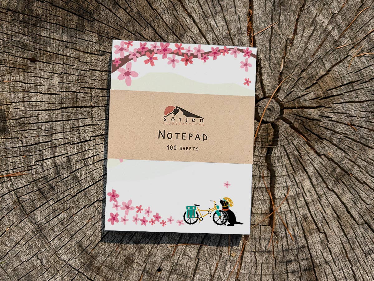 Soijen Illustrations - Wholesale Notepad - Spring Biking Pup Notepad2