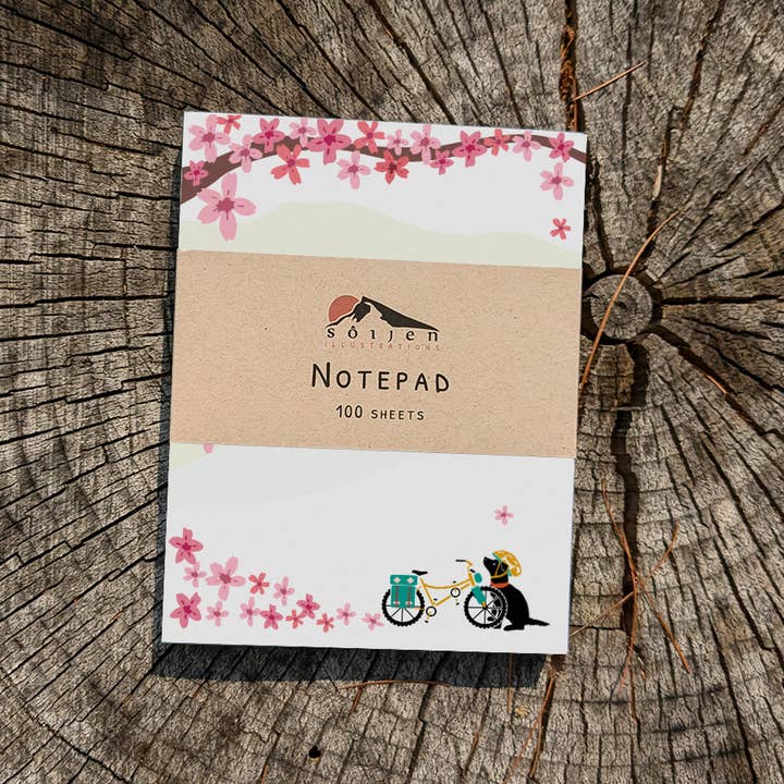 Soijen Illustrations - Wholesale Notepad - Spring Biking Pup Notepad2