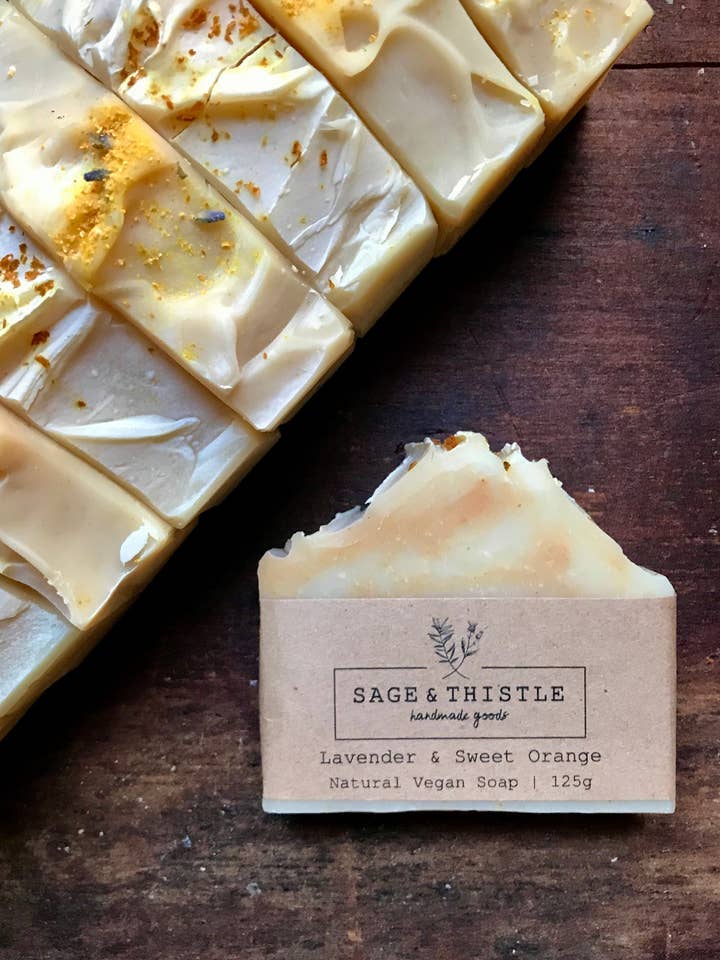 Lavender & Sweet Orange Soap for wholesale by Sage & Thistle Handmade Goods