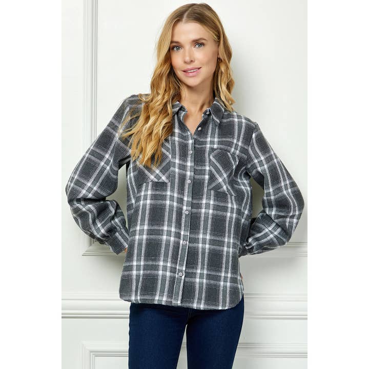 COLLAR NECK BUTTON-DOWN SHIRT WITH 2 POCKETS for wholesale by Winslow Collection