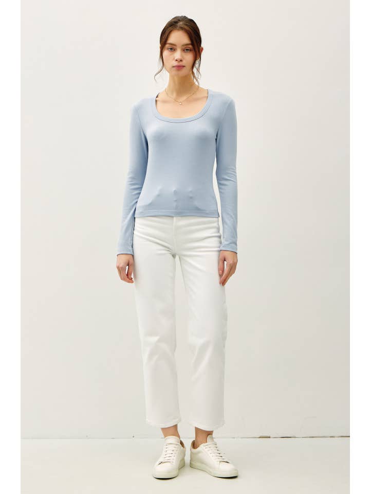 Be Cool - Wholesale Knit Top - Women's - BASIC SCOOP NECK LONG SLEEVE TOP6