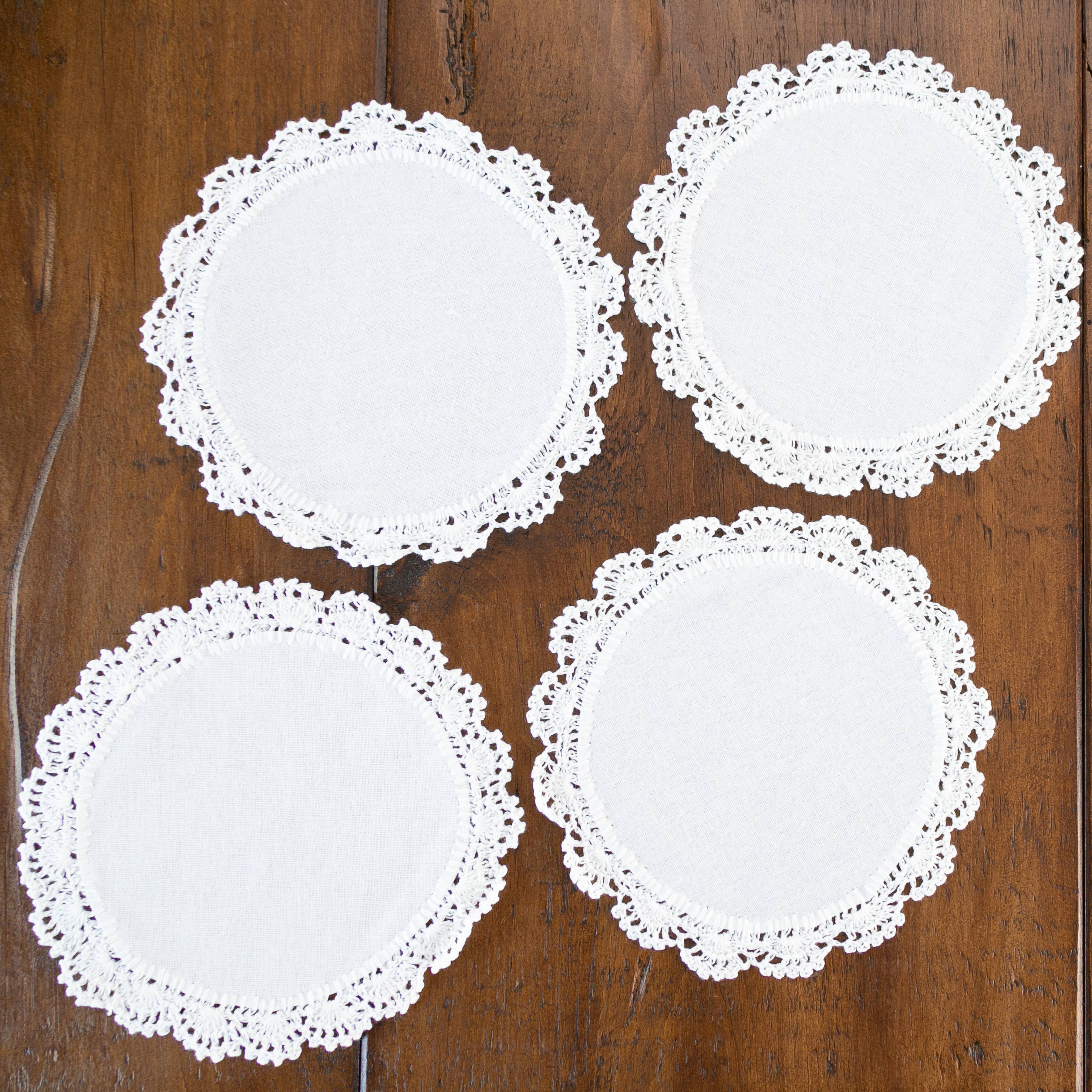 Heritage Lace - Wholesale Doily - Crochet Petal 8 in White Cotton Doily Set of 43
