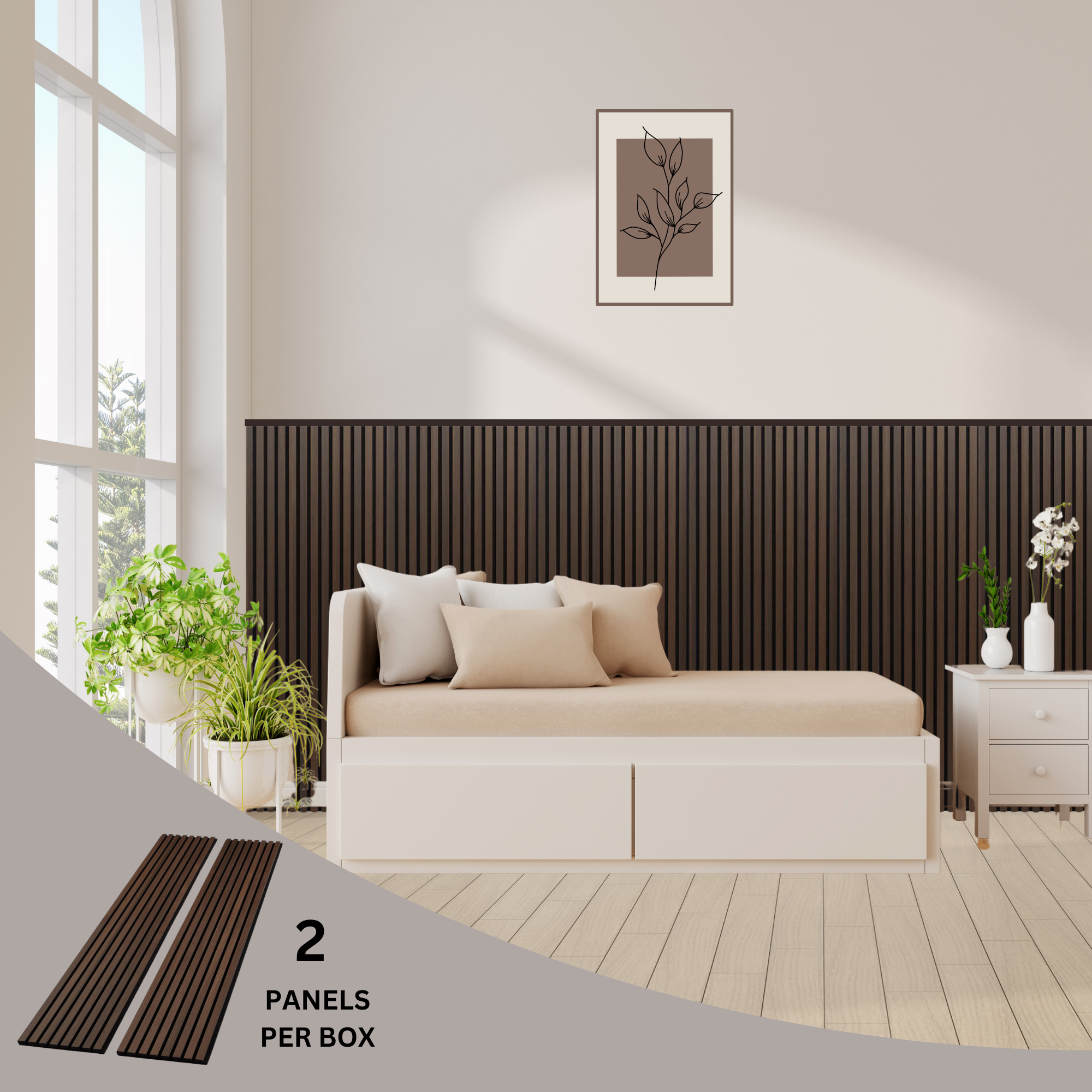 Made In Vietnam - Wholesale Wall Paneling - Acoustic Slatwall Wood Panels 47.24" x 12.6" (2 Panels/Box)7