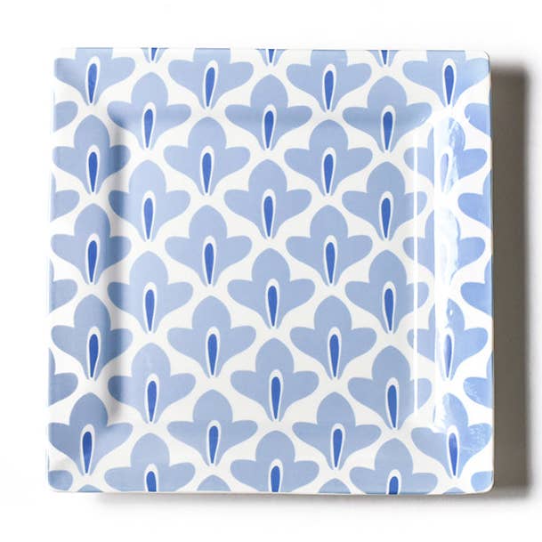 Iris Blue Sprout Square Platter for wholesale by Coton Colors