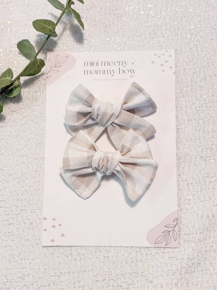 Arcos de cata-vento | Gingham Check por atacado de Mini Meeny Mommy Bow