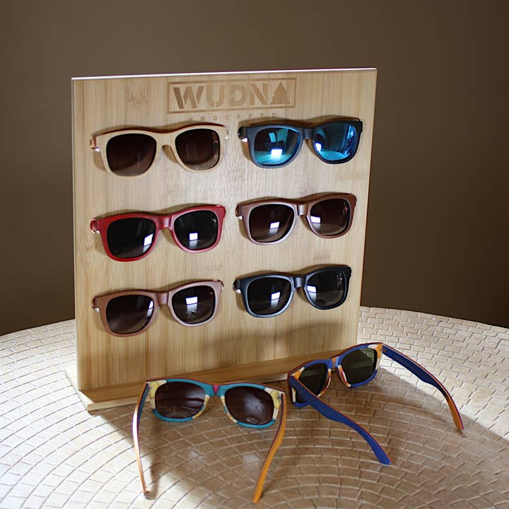 WUDN Handcrafted - Vendita all'ingrosso Occhiali da sole - Unisex - Espositore per occhiali da sole WUDN Bamboo Retail (6 paia)1
