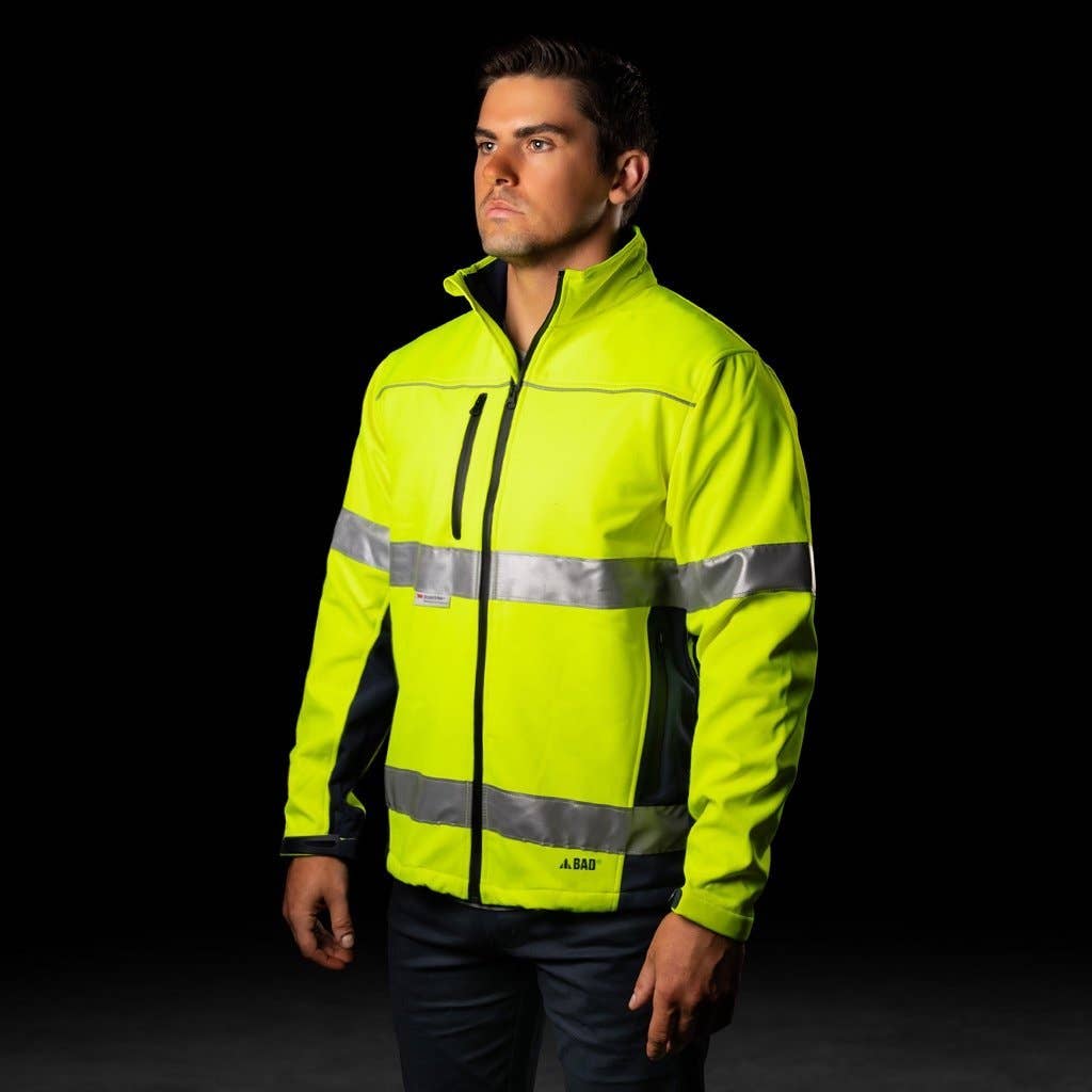 BAD WORKWEAR - Wholesale Jacket – Men's - BAD WATERPROOF HI-VIS SOFTSHELL JACKET WITH 3M TAPE1