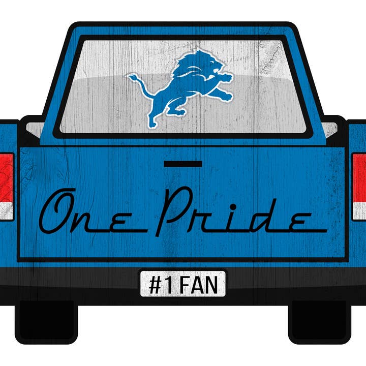 Fan Creations - Wholesale Wall Accent - Detroit Lions Slogan Truck Back Vintage 12in