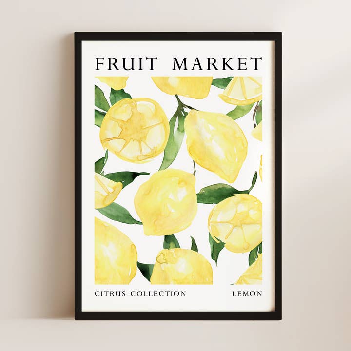 Fruit Market Lemon Art Wall Art Print for wholesale by Alluvion
