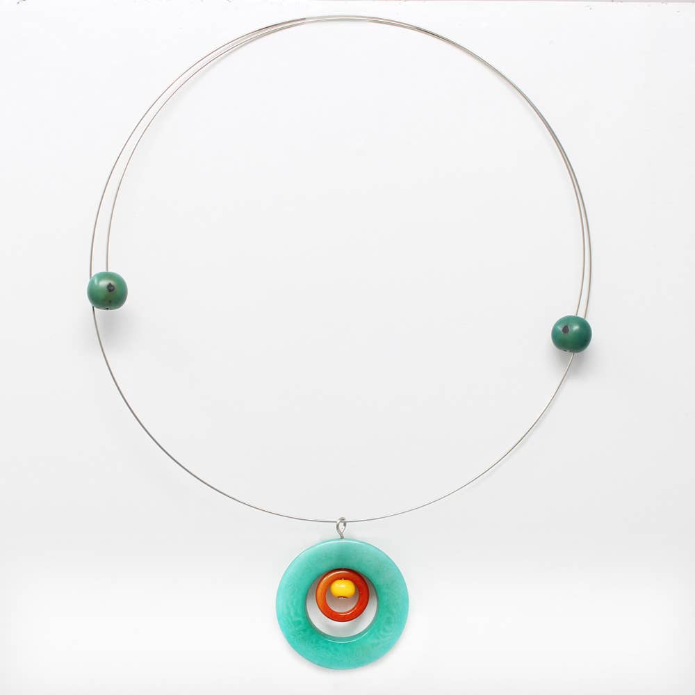 Muichic Natural Jewelry - Wholesale Choker/Collar - Circles Tagua Choker Handmade Fairtrade Lightweight2