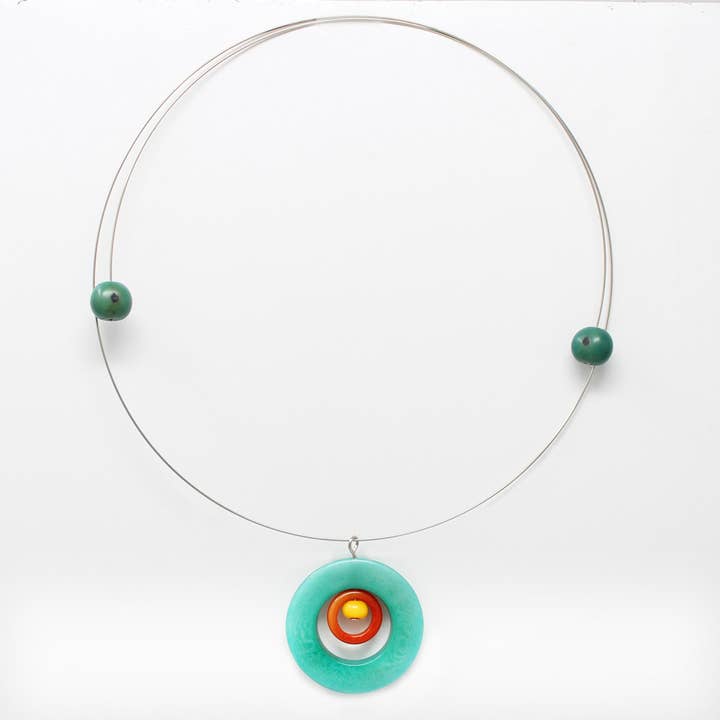 Muichic Natural Jewelry - Wholesale Choker/Collar - Circles Tagua Choker Handmade Fairtrade Lightweight2
